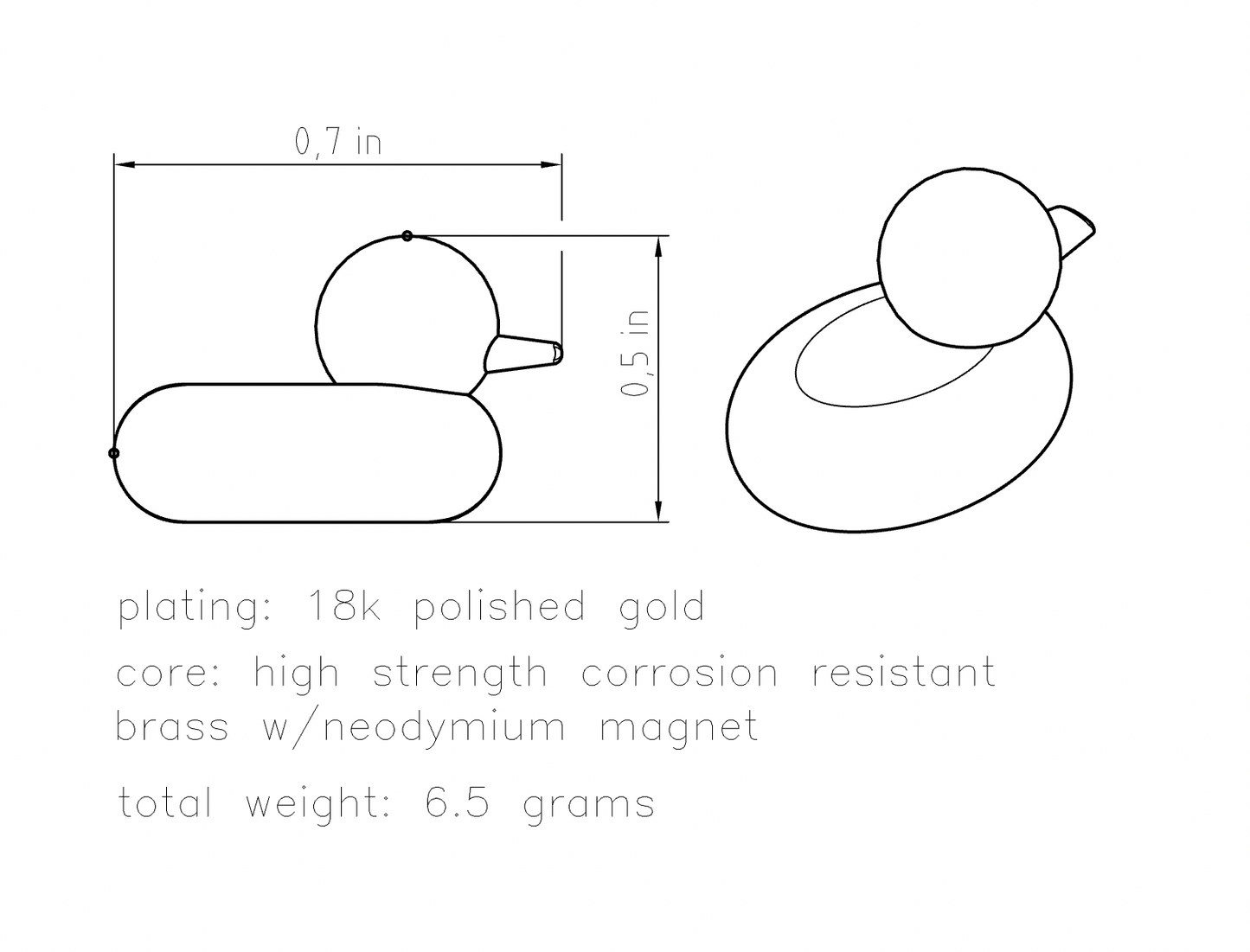 18k Gold Plated Mama Duck // Premium Duck Line